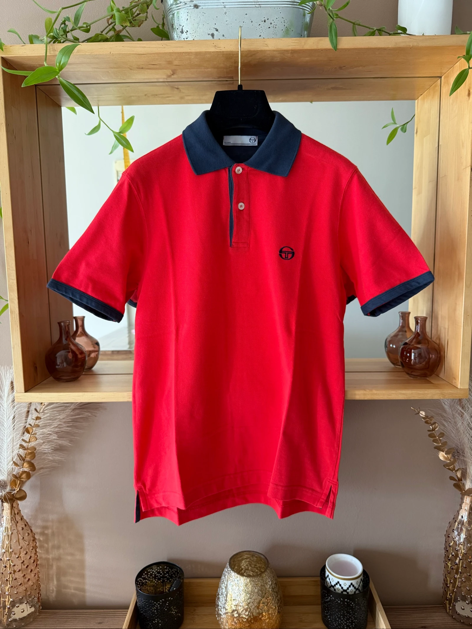Polo Sergio Tacchini Femme T42 – Rouge & Bleu Marine – 100% Coton – Parfait état